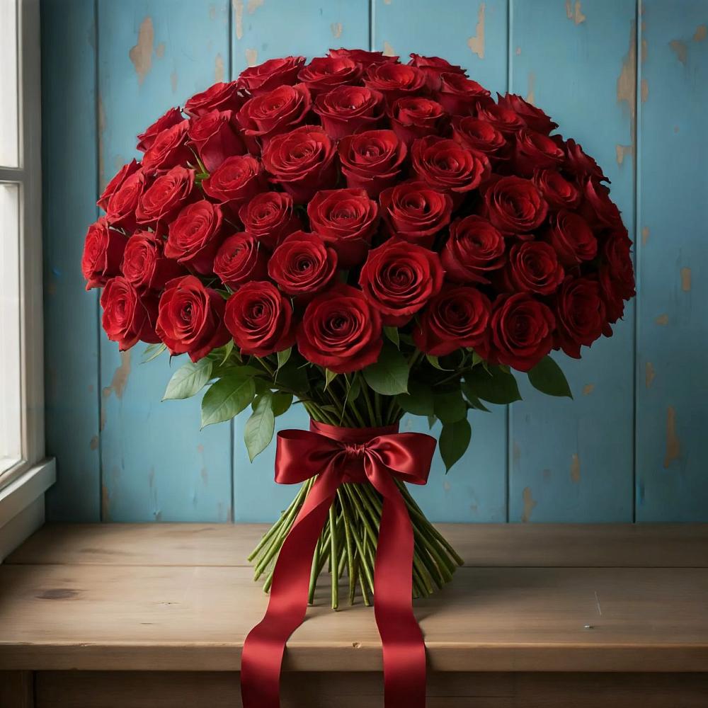 Букет Красные розы Блэк Меджик в Новый Свет