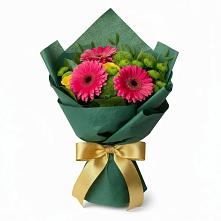 Букет цветов из:  Герберы, Розы и Хризантемы #REPLACE_PRED# Новый Свет