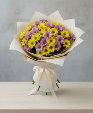 Букет цветов из:  Хризантемы в Новый Свет