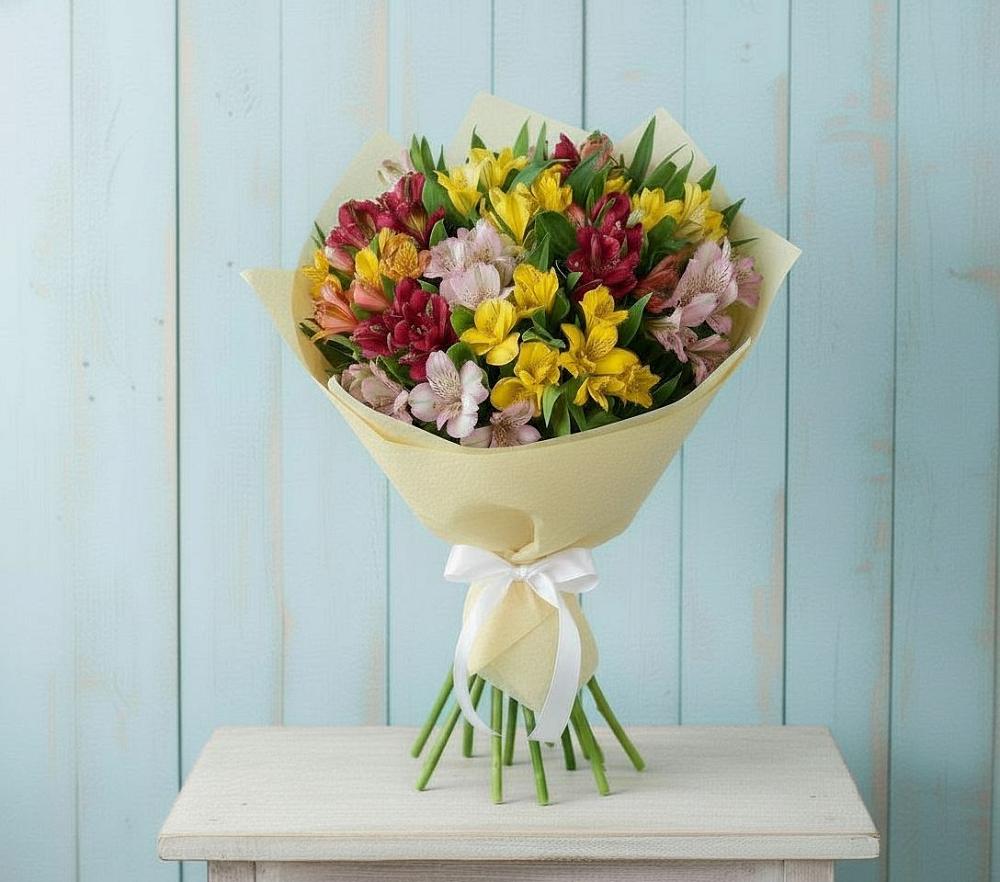 Букет цветов из: Альстромерии в Новый Свет