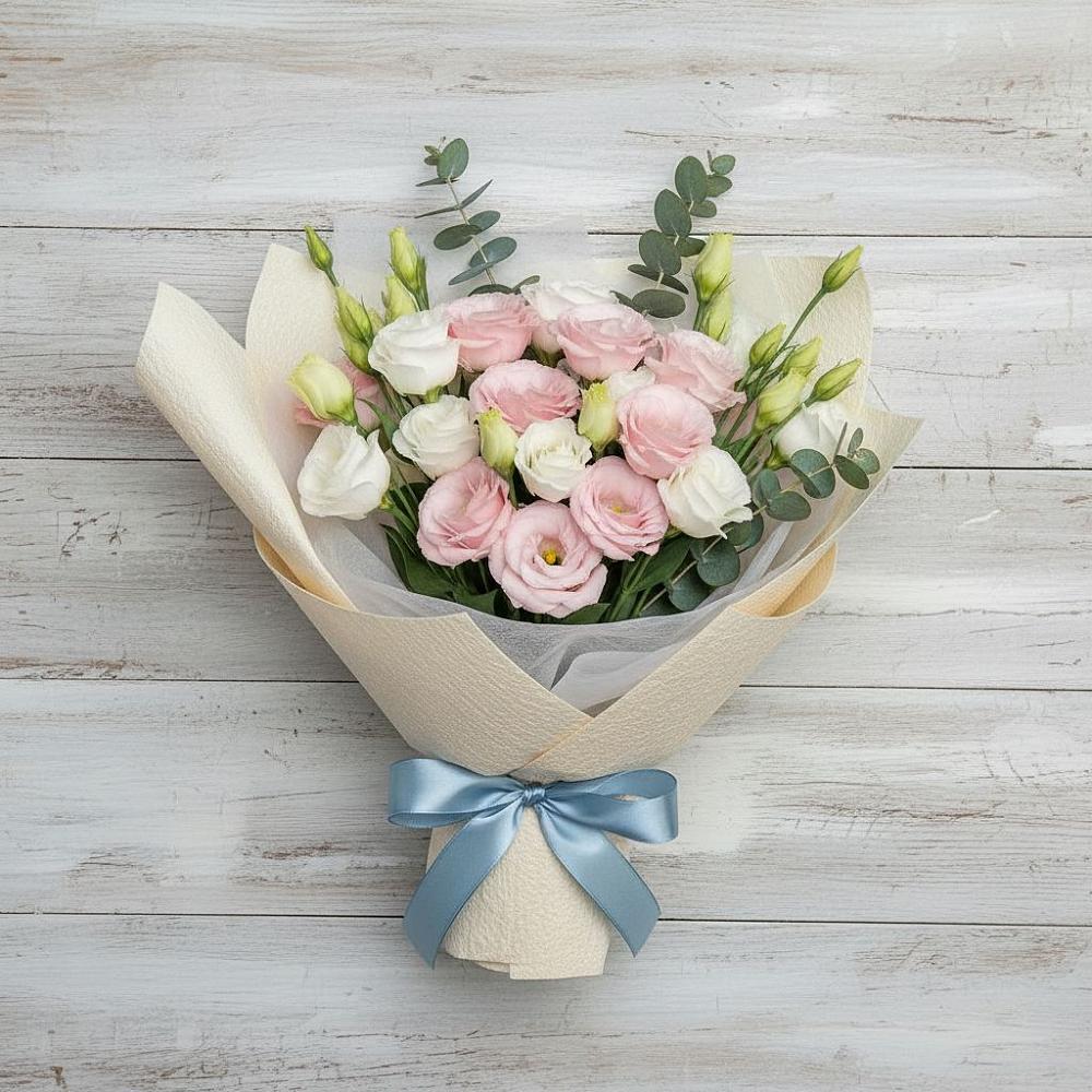 Букет цветов из: Лизиантусы в Новый Свет